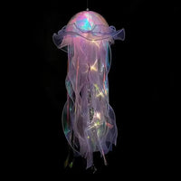 Jellyfish LED Bedroom Light – Hanging Ceiling Lantern with Ribbon & Beads for Kids/Babies Room Decor