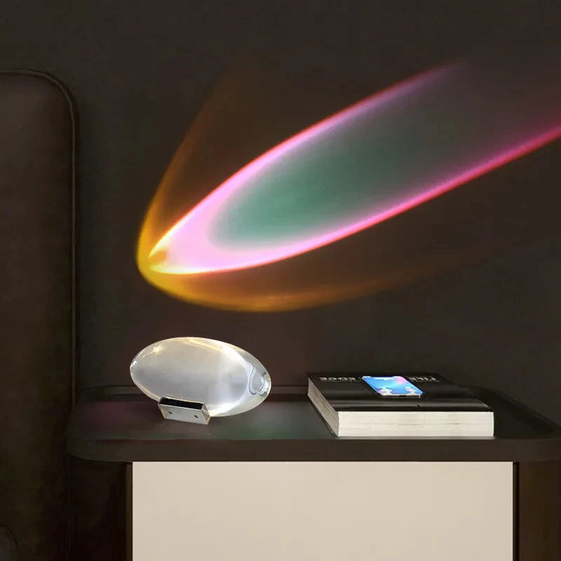 Crystal LED Table Lamp – Eye of the Sky Ambient Bedside Night Light | Modern Bedroom & Living Room Decor