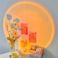 Sunset Projection Lamp USB LED Atmosphere Light – Multi-Angle Rotatable Mood Lamp for Bedroom, Living Room & Home Decor