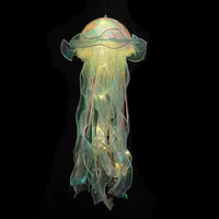 Jellyfish LED Bedroom Light – Hanging Ceiling Lantern with Ribbon & Beads for Kids/Babies Room Decor