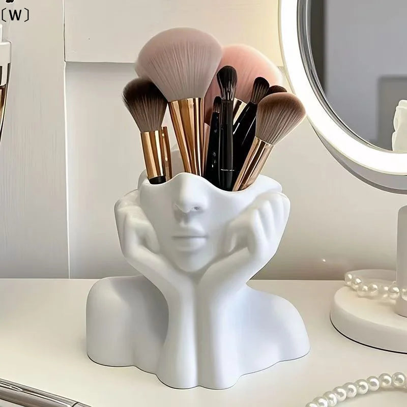 Creative Human Body Art Vase – Makeup Brush Holder, Pen Organizer & Decorative Desk Ornament