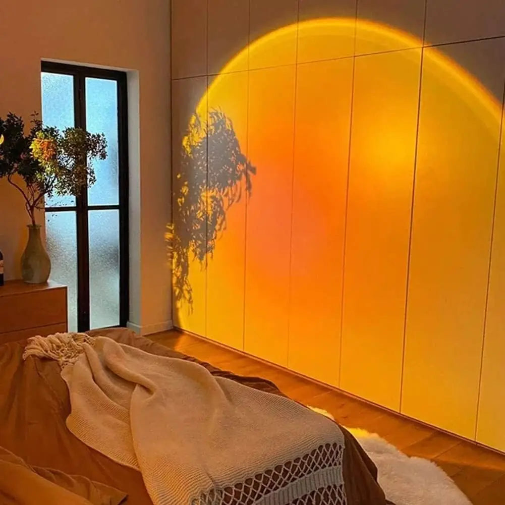 Sunset Projection Lamp USB LED Atmosphere Light – Multi-Angle Rotatable Mood Lamp for Bedroom, Living Room & Home Decor